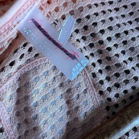 NWOT Free People Smooth Moves Mesh Peach Coverup Long Sleeve Top - Picture 11 of 11